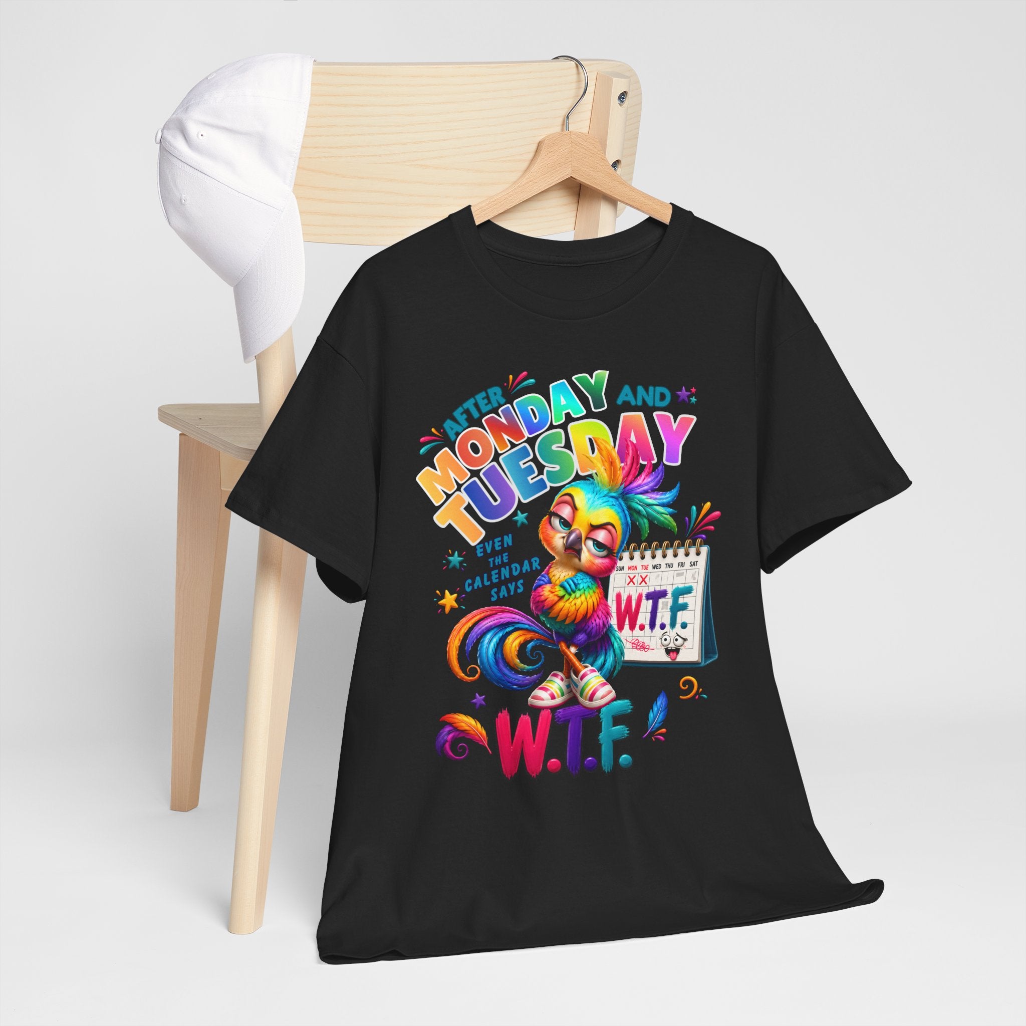 Monday and Tuesday WTF T‑Shirt — Funny Rainbow Sloth Graphic Tee