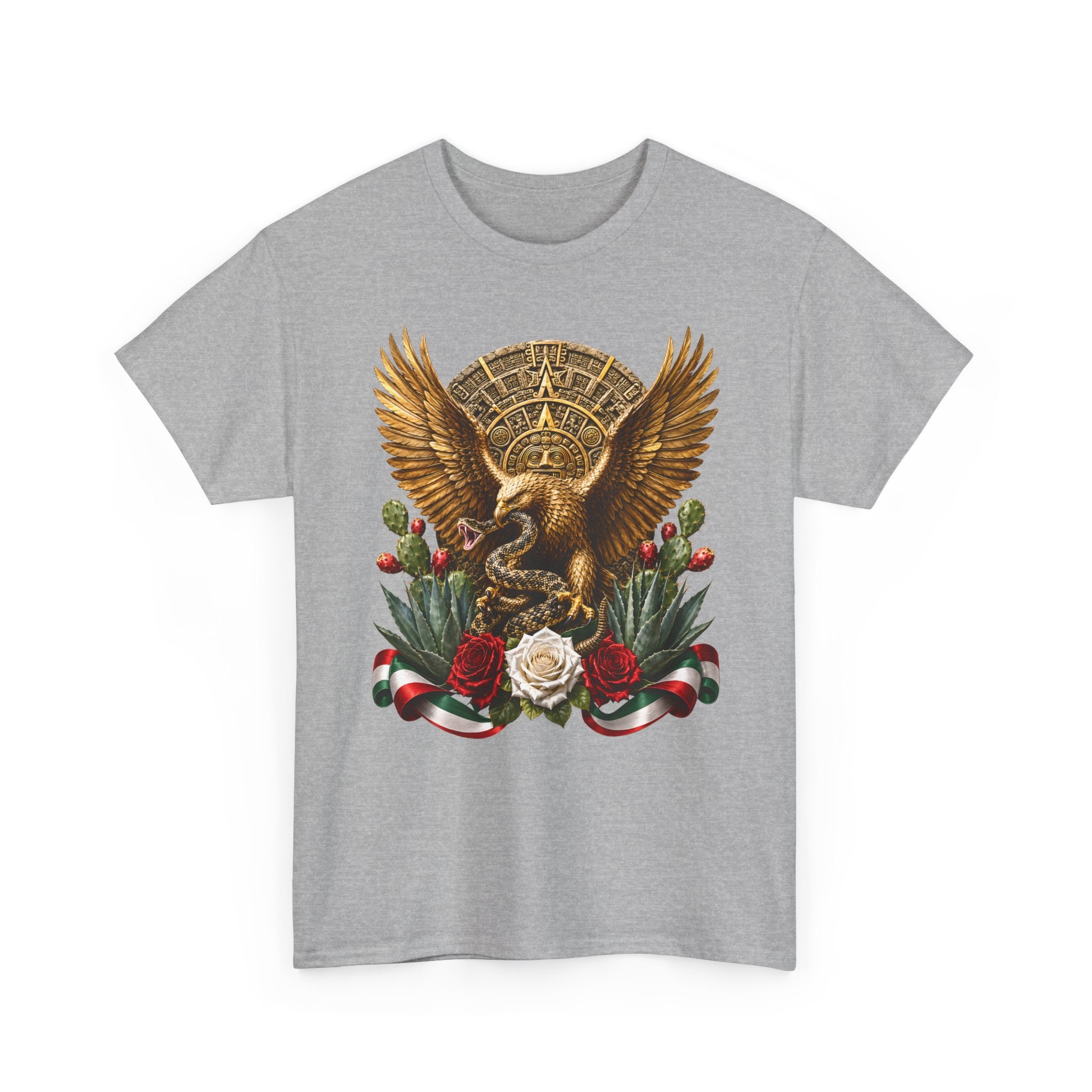 Mexican Golden Eagle T-Shirt | Playera Mexicana Águila Dorada y rosas