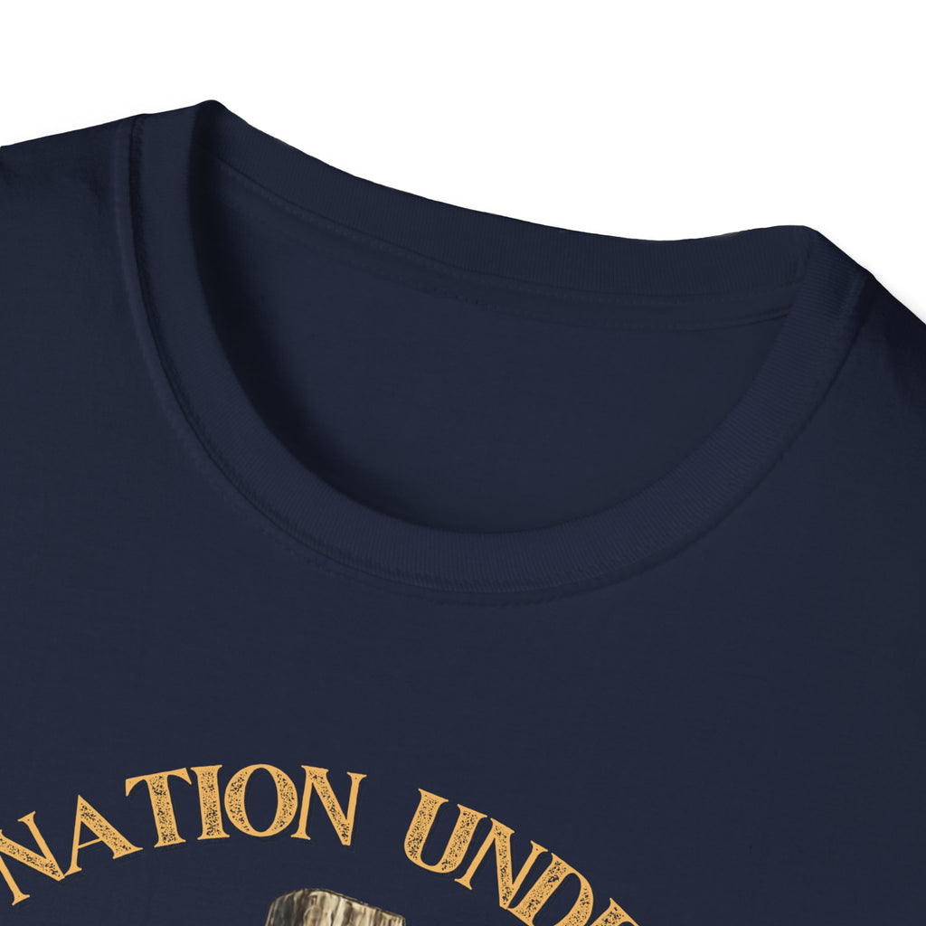 Patriotic Firefighter Flag T-Shirt — "One Nation Under God, Born Free"