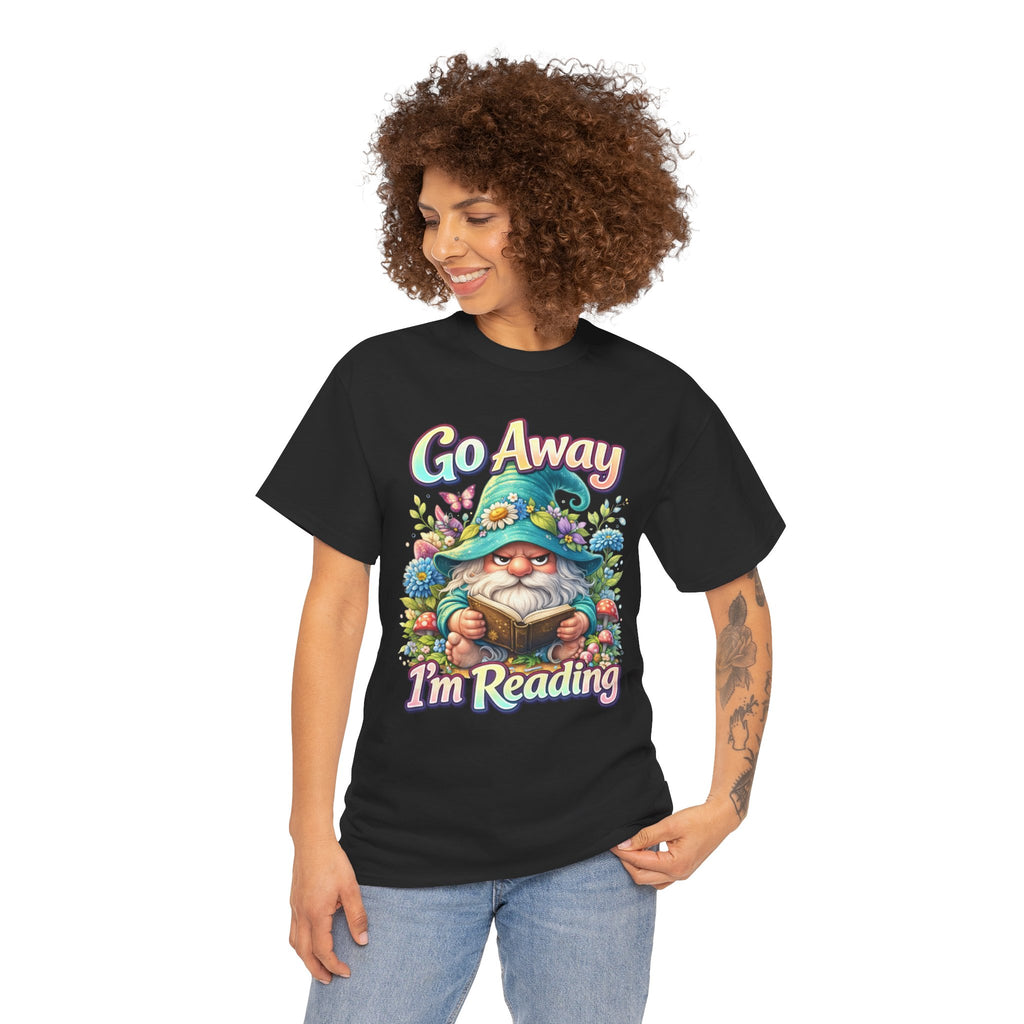 Go Away I'm Reading T-Shirt — Cute Gnome Book Lover Tee
