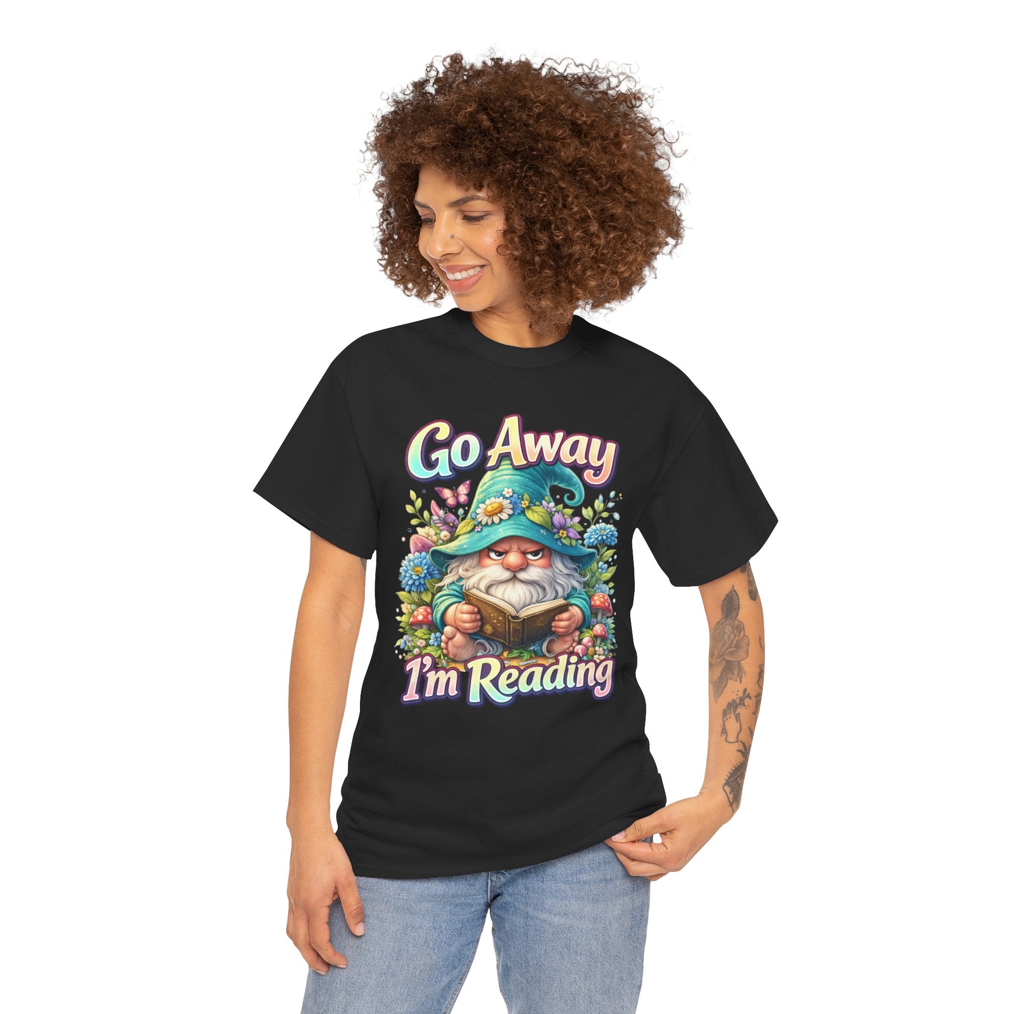 Go Away I'm Reading T-Shirt — Cute Gnome Book Lover Tee