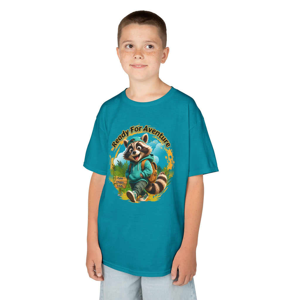 Kids Adventure Racoon T-Shirt — "Ready for Adventure" Cute Graphic Tee