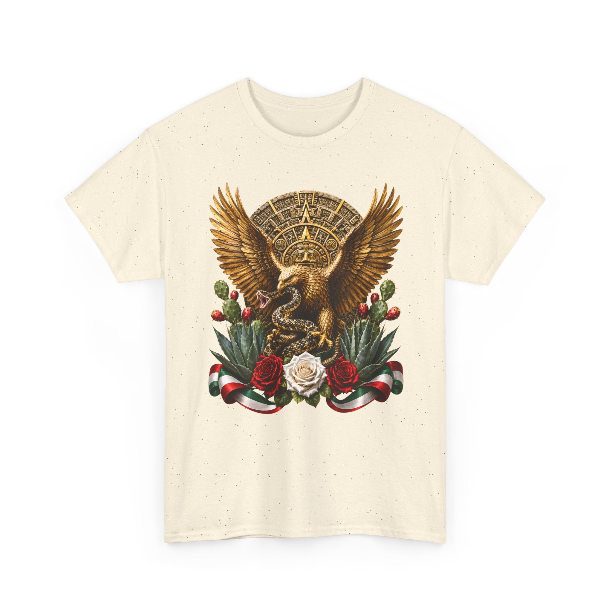 Mexican Golden Eagle T-Shirt | Playera Mexicana Águila Dorada y rosas