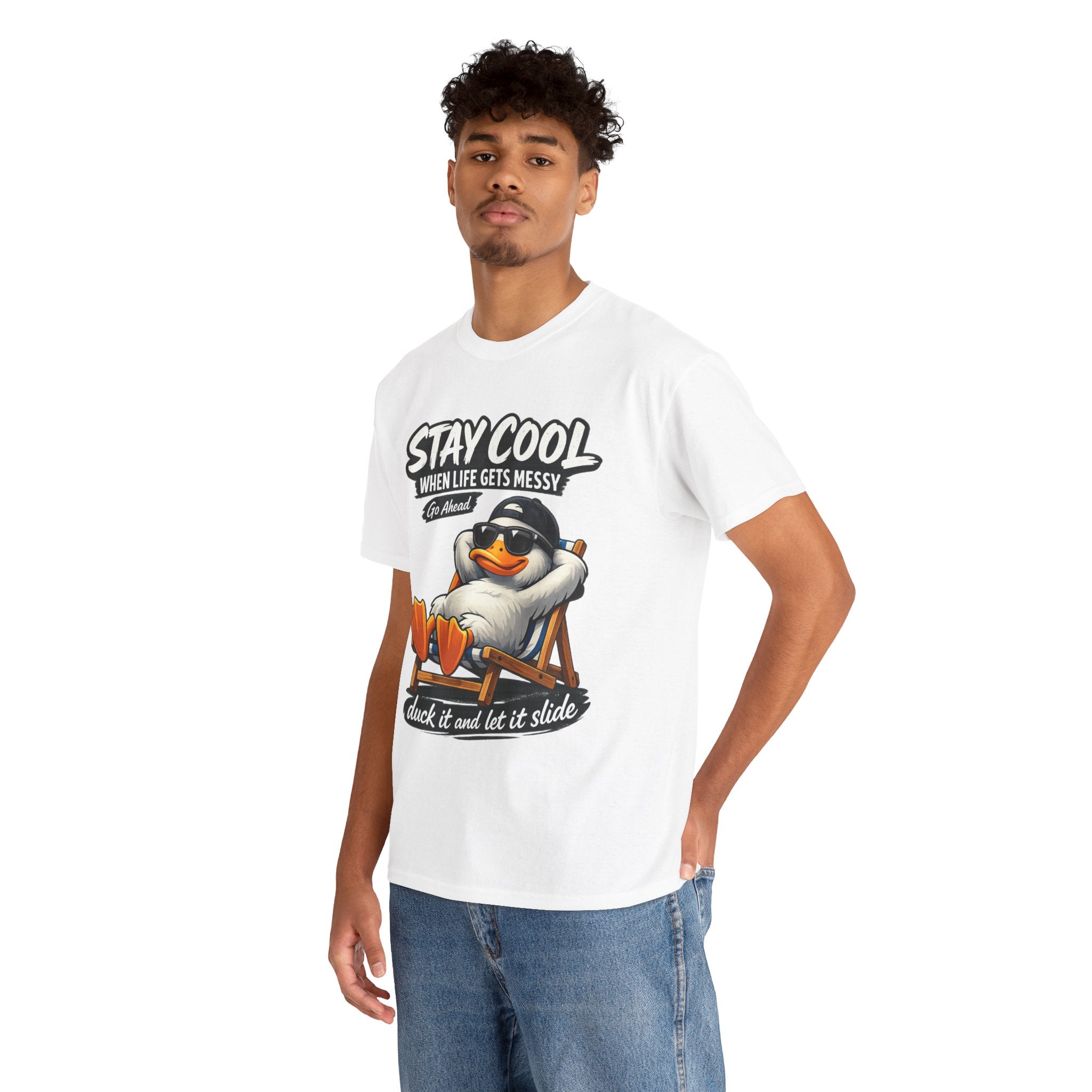 Stay Cool Duck T-Shirt — "Stay Cool When Life Gets Messy" Relaxed Tee