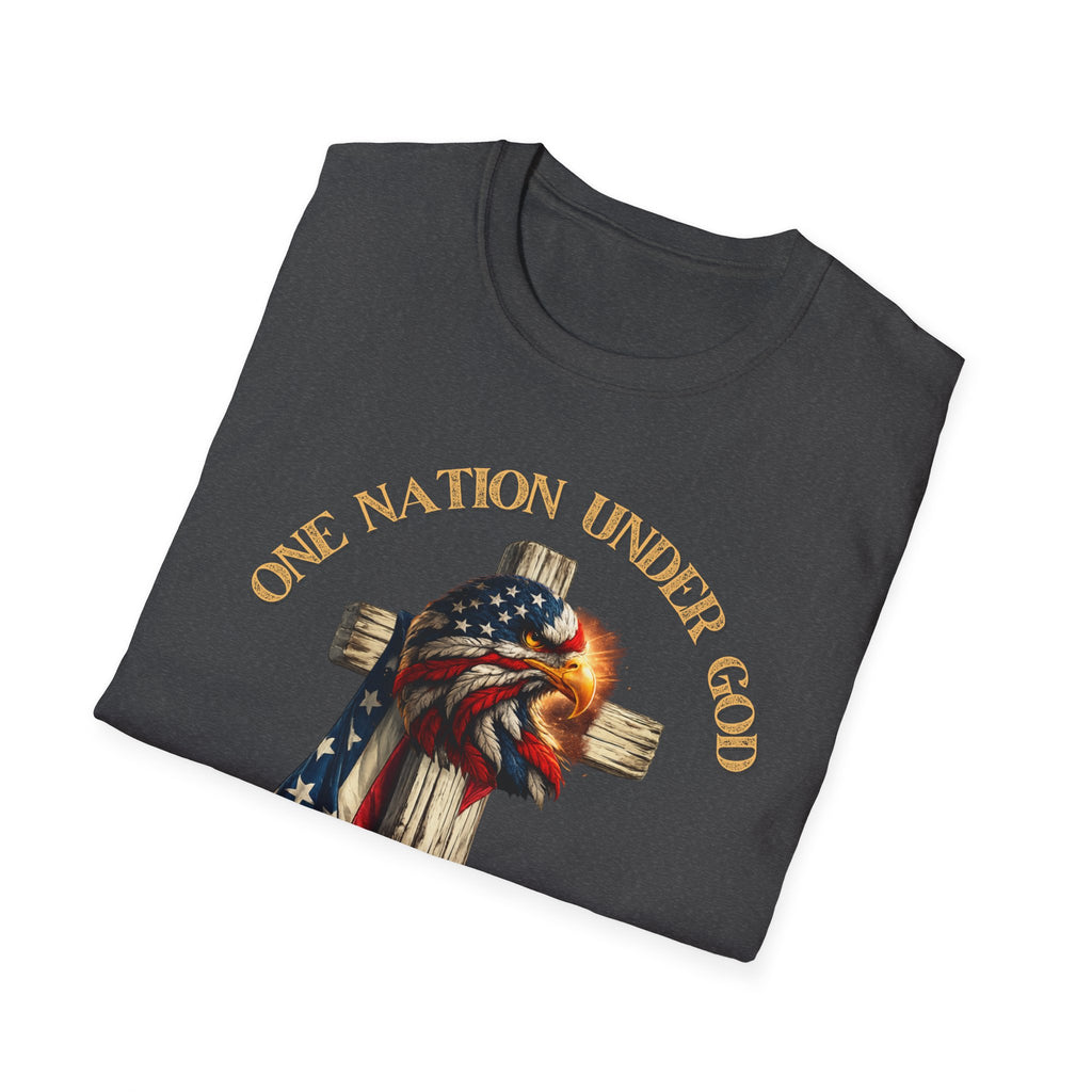 Patriotic Firefighter Flag T-Shirt — "One Nation Under God, Born Free"