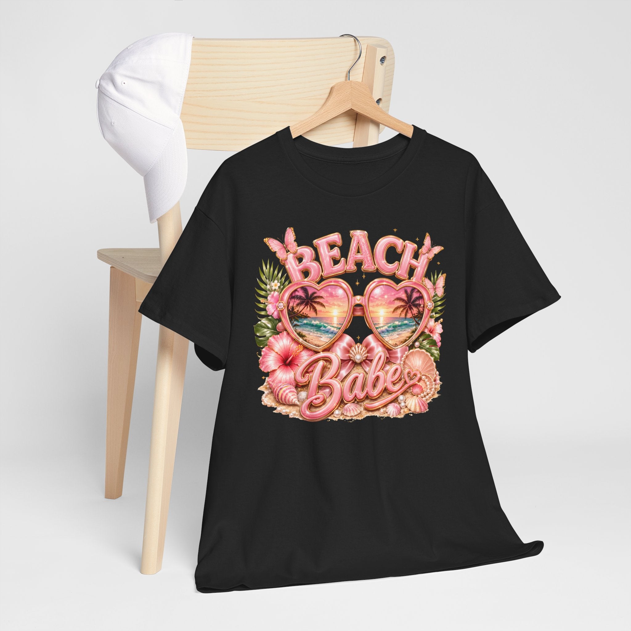Beach Babe T-Shirt – Retro Tropical Sunglasses Graphic