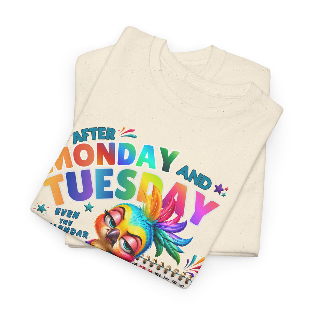 Monday and Tuesday WTF T-Shirt – Funny Colorful Rooster Graphic Tee
