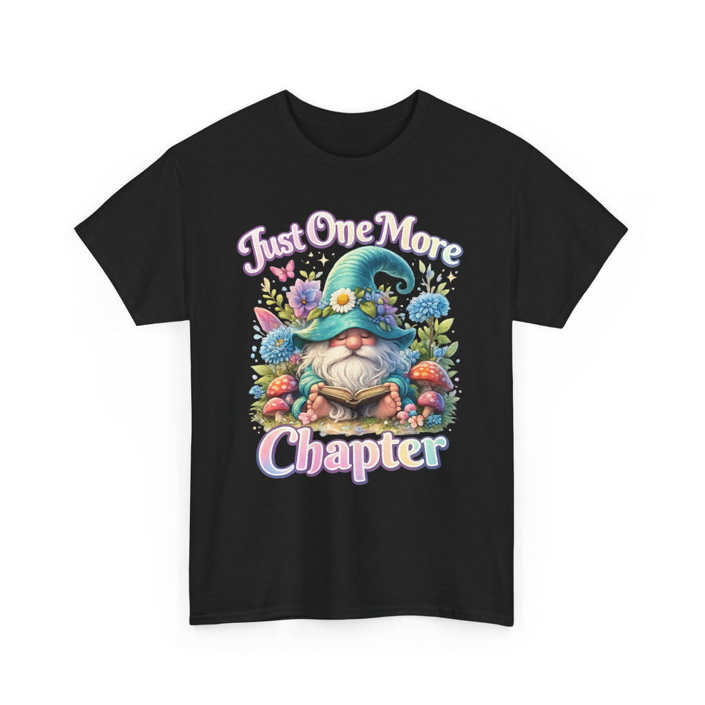 Just One More Chapter Shirt – Book Lover Gift, Cute Reading Gnome T-Shirt, Cozy Reader Tee, Bibliophile Gift, Teacher Gift