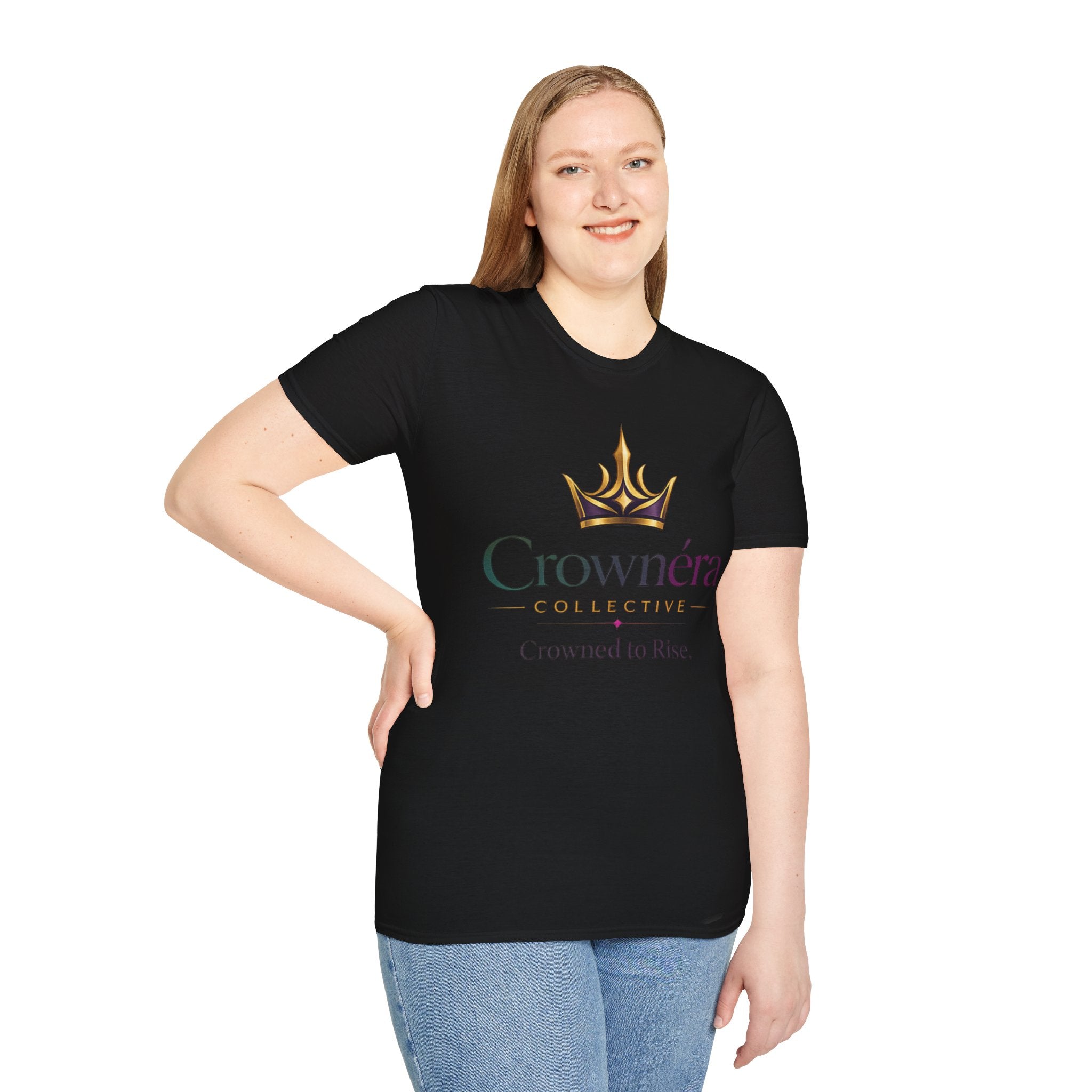 Crownéra Collective T-Shirt | Crown Logo Tee | “Crowned to Rise” Inspirational Shirt | Unisex Softstyle Graphic Tee