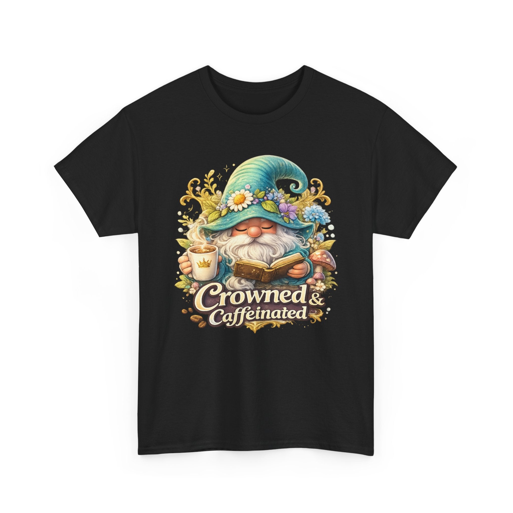 Crowned & Caffeinated Gnome T-Shirt