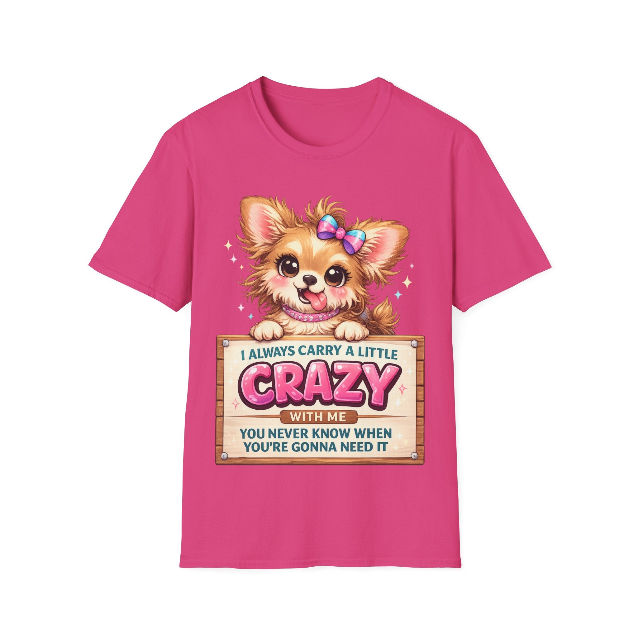 Funny Crazy Dog T-Shirt – Cute Chaos Shirt – Gift for Women Dog Lovers Unisex Softstyle T-Shirt