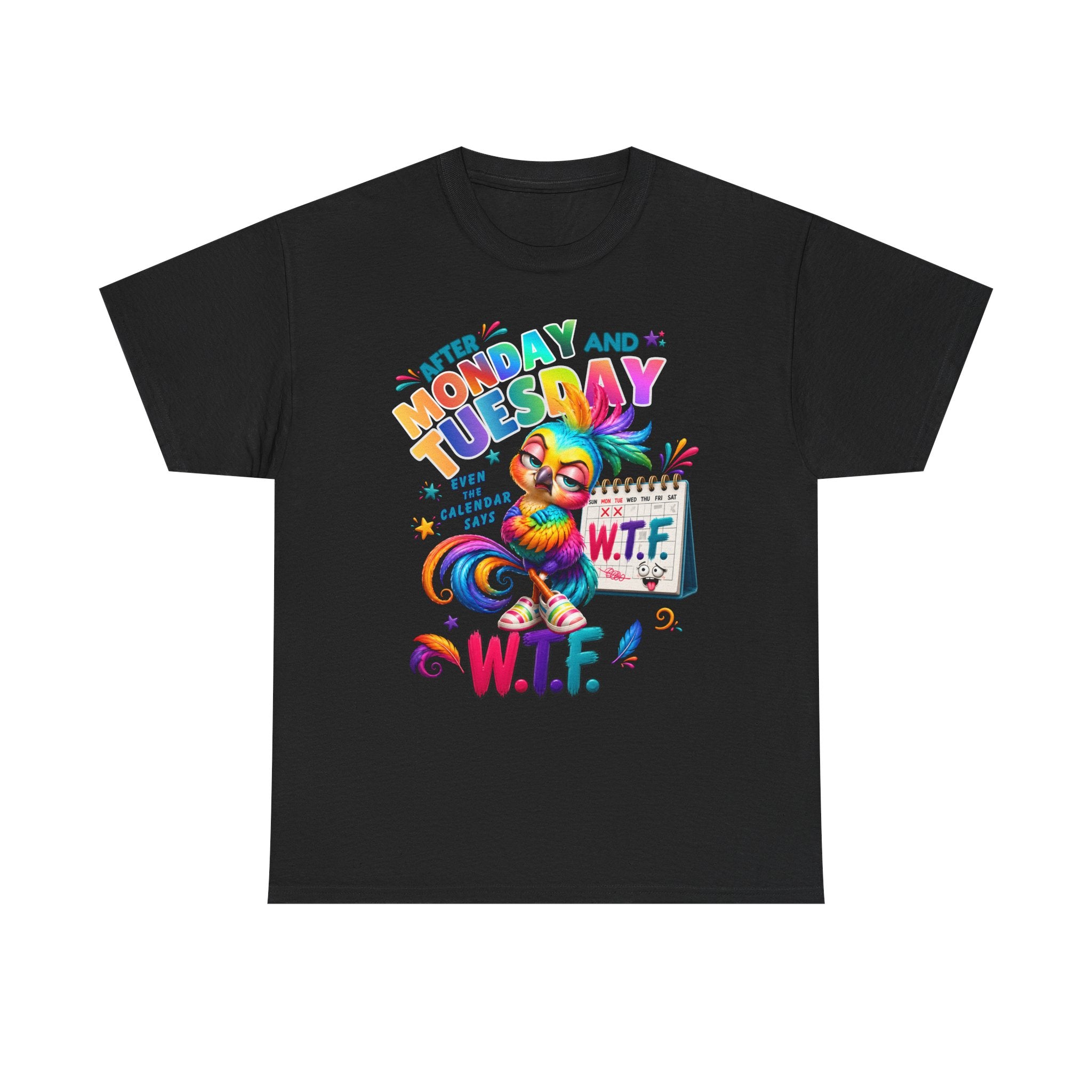 Monday and Tuesday WTF T‑Shirt — Funny Rainbow Sloth Graphic Tee