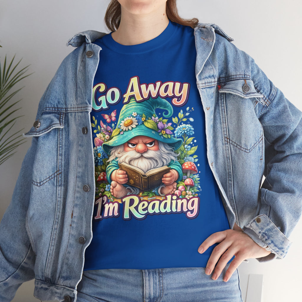 Go Away I'm Reading T-Shirt — Cute Gnome Book Lover Tee