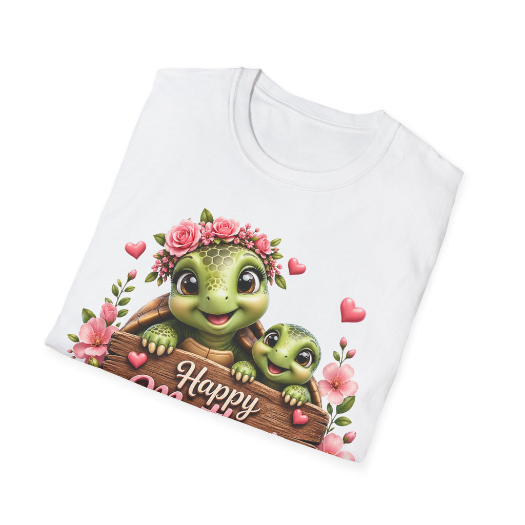 Mother’s Day Turtle T-Shirt — "Happy Mother’s Day" Floral Mom & Baby Design