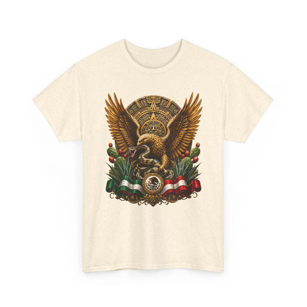 Mexican Eagle Crest T-Shirt — Aztec-Inspired Eagle with Mexican Flag Accents