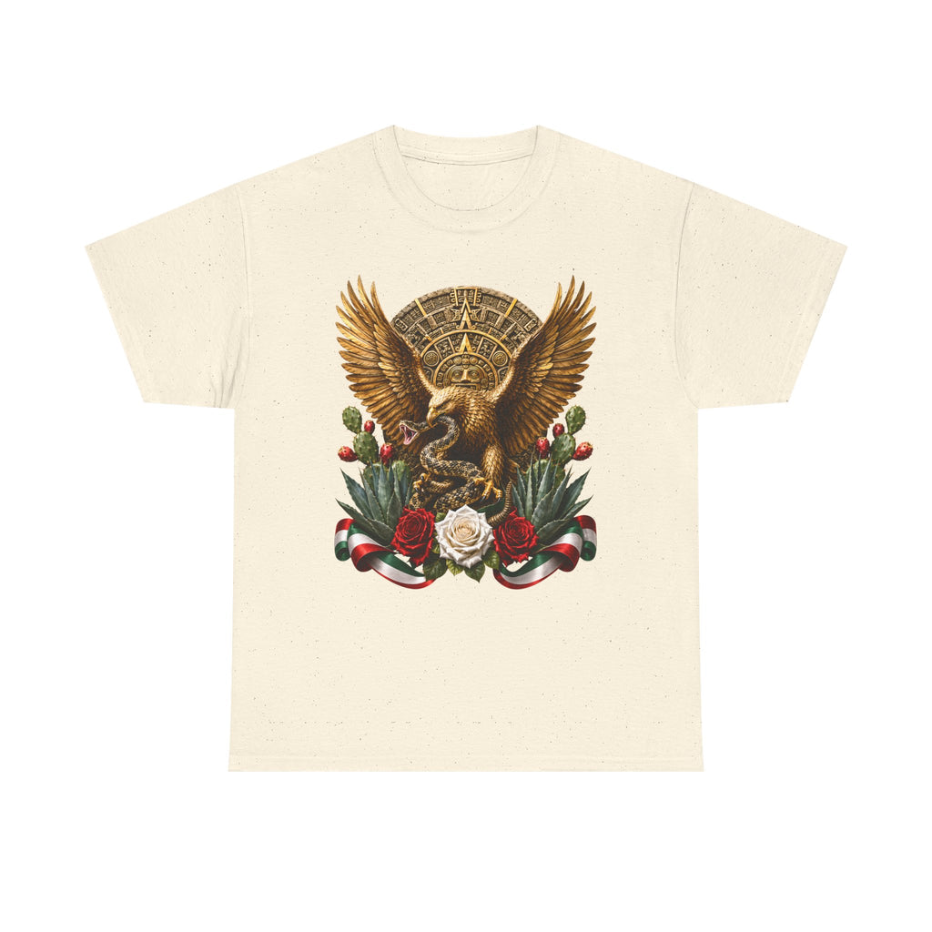 Mexican Golden Eagle T-Shirt | Playera Mexicana Águila Dorada y rosas