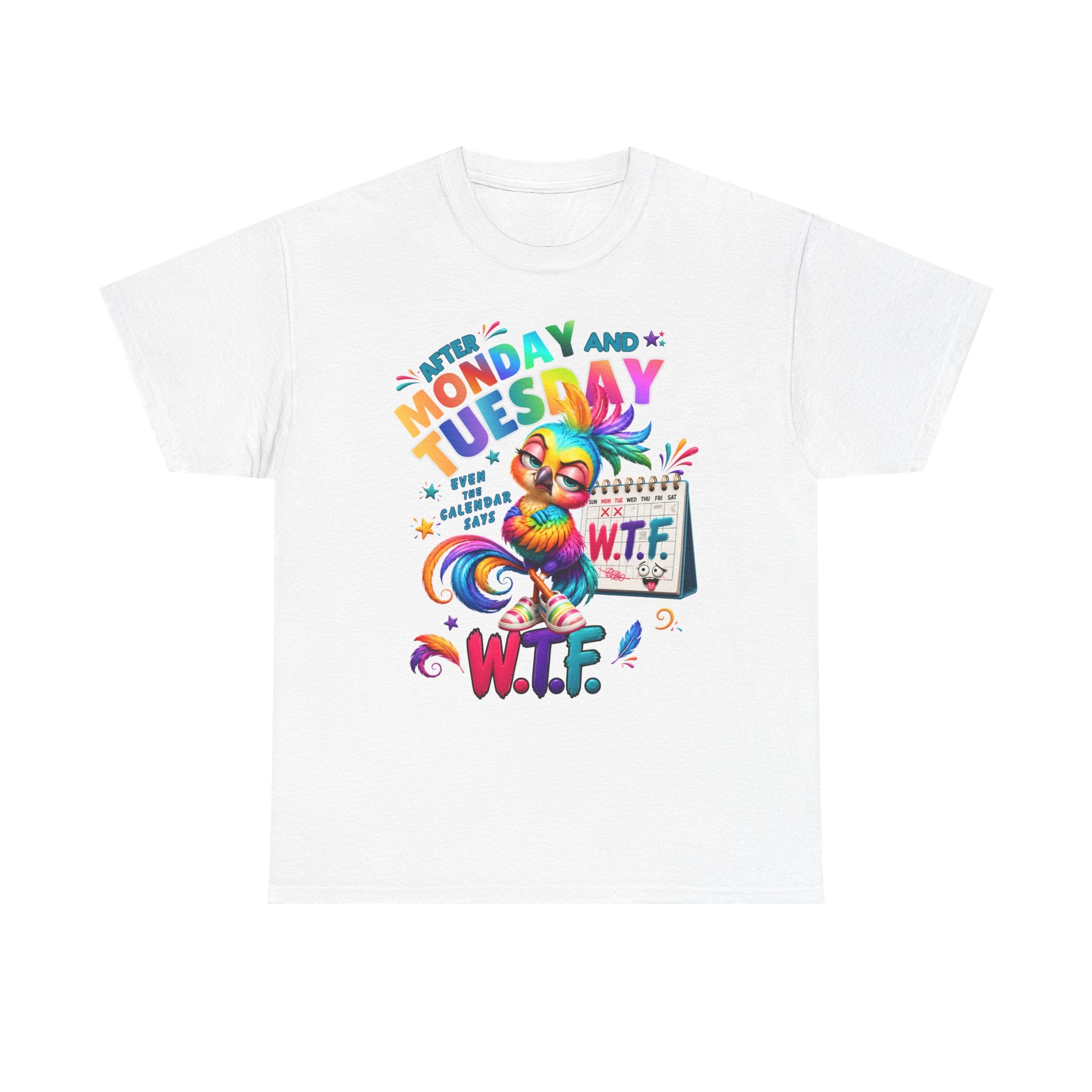 Monday and Tuesday WTF T‑Shirt — Funny Rainbow Sloth Graphic Tee