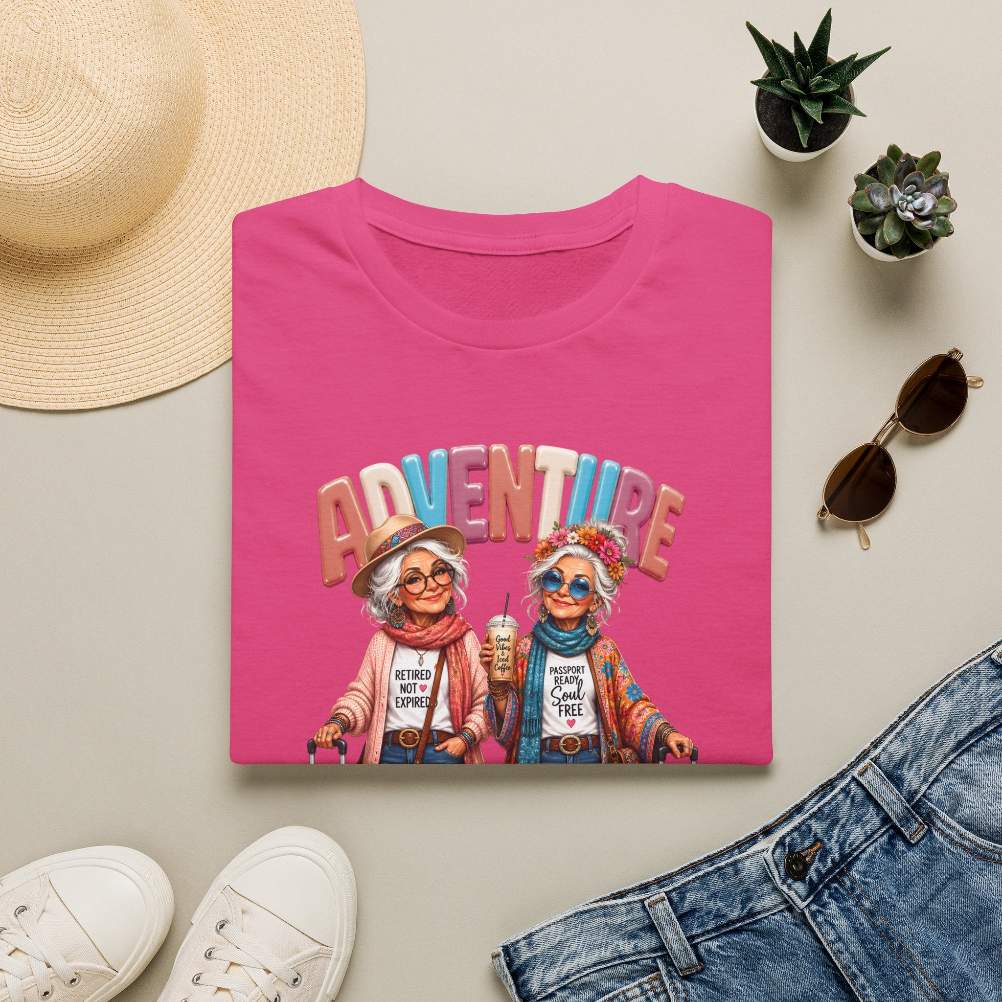 Adventure Is My Therapy T‑Shirt — Vintage Travel Grandma Graphic Tee
