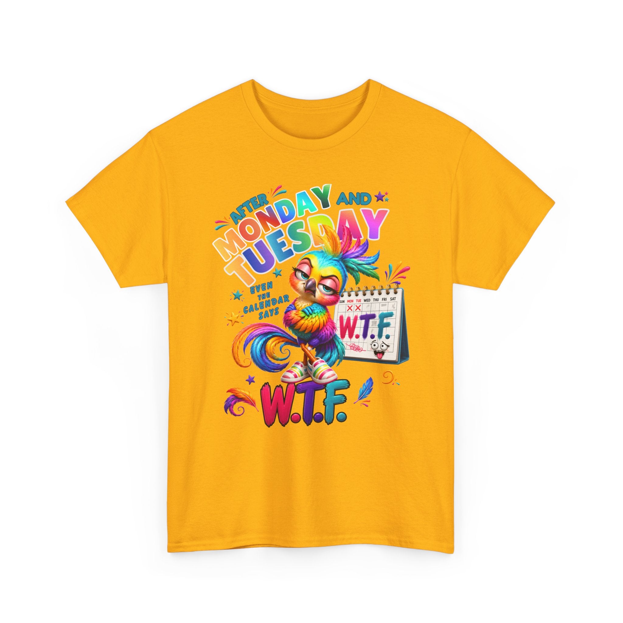 Monday and Tuesday WTF T‑Shirt — Funny Rainbow Sloth Graphic Tee