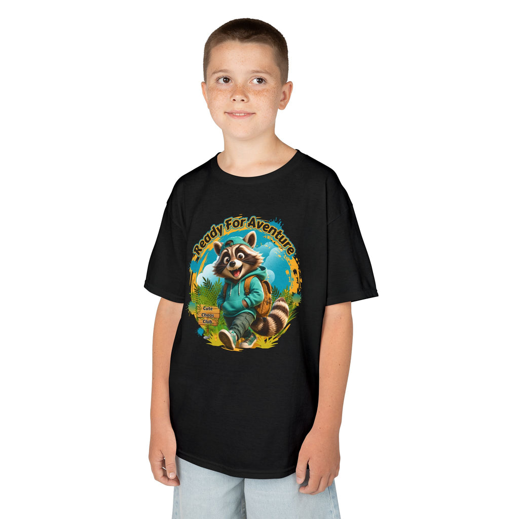 Kids Adventure Racoon T-Shirt — "Ready for Adventure" Cute Graphic Tee