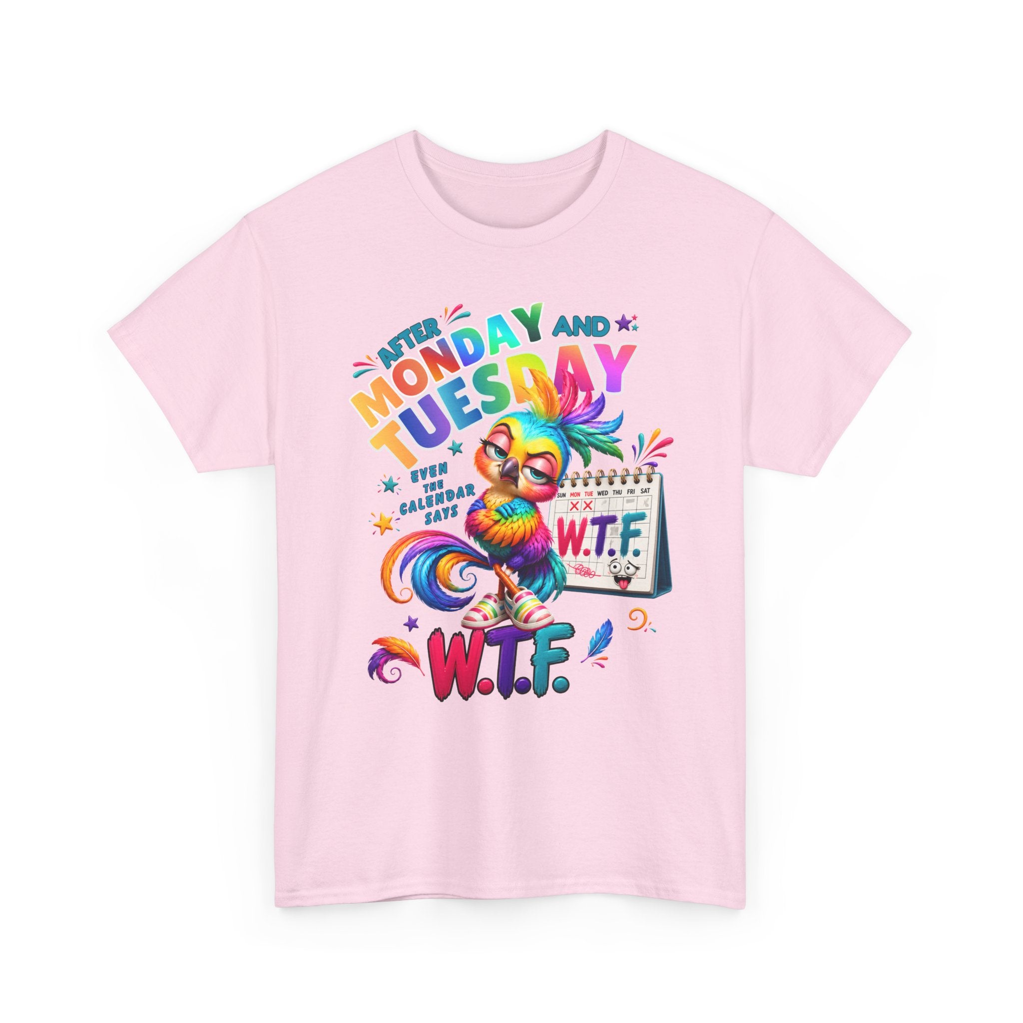 Monday and Tuesday WTF T‑Shirt — Funny Rainbow Sloth Graphic Tee