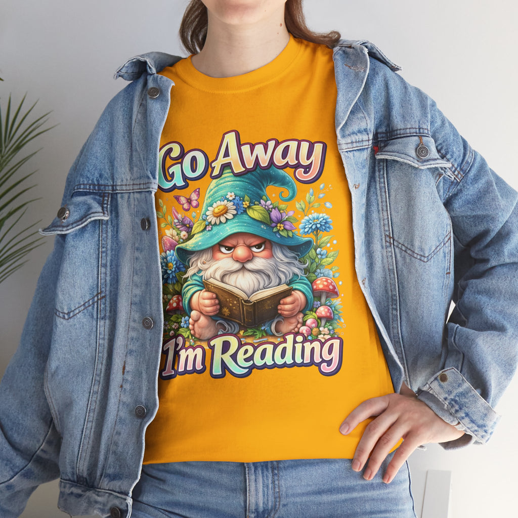 Go Away I'm Reading T-Shirt — Cute Gnome Book Lover Tee