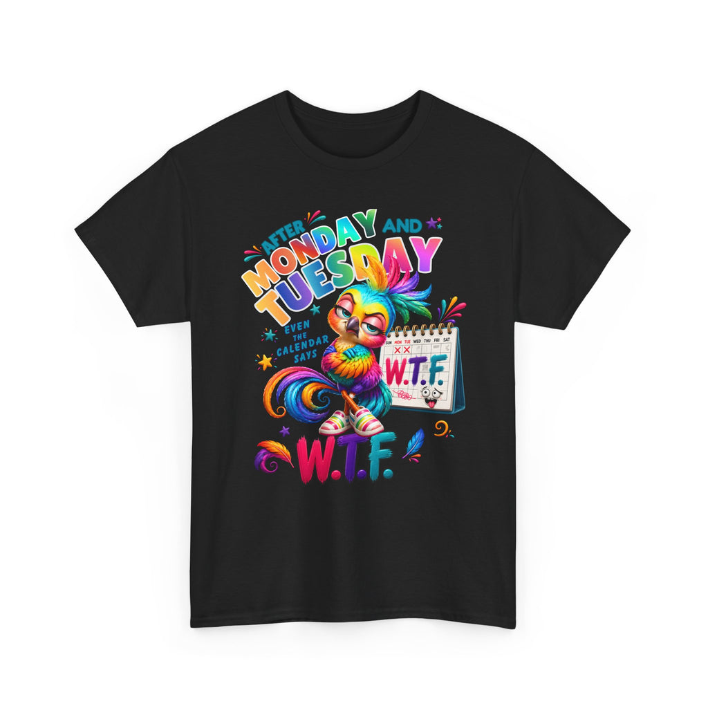 Monday and Tuesday WTF T‑Shirt — Funny Rainbow Sloth Graphic Tee