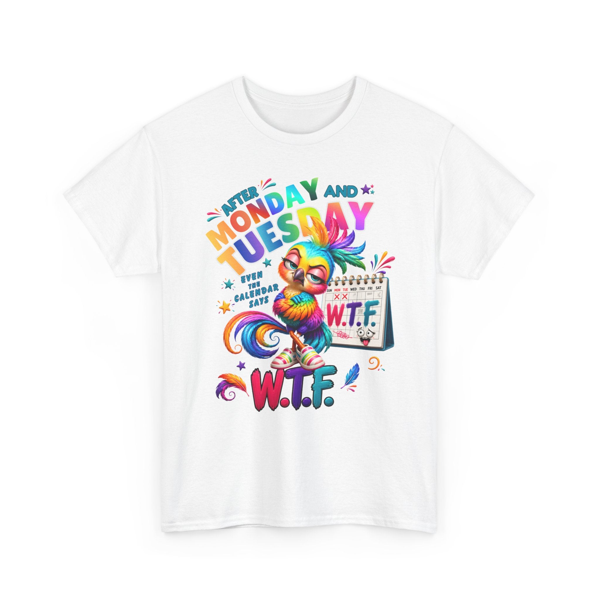 Monday and Tuesday WTF T‑Shirt — Funny Rainbow Sloth Graphic Tee