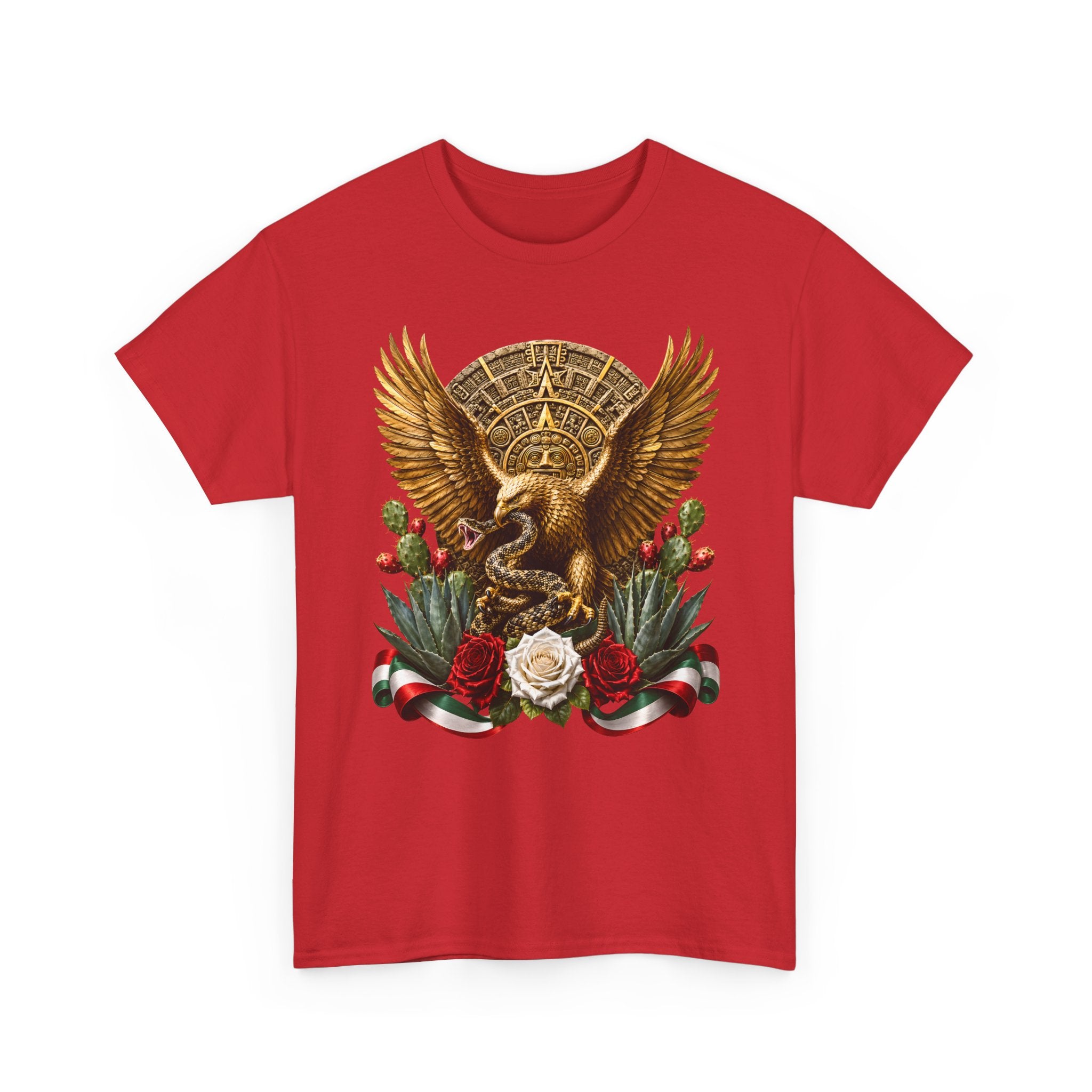 Mexican Golden Eagle T-Shirt | Playera Mexicana Águila Dorada y rosas