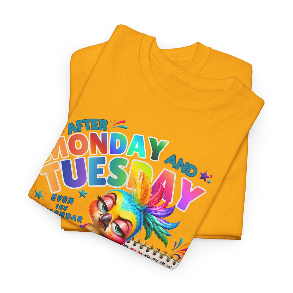 Monday and Tuesday WTF T-Shirt – Funny Colorful Rooster Graphic Tee