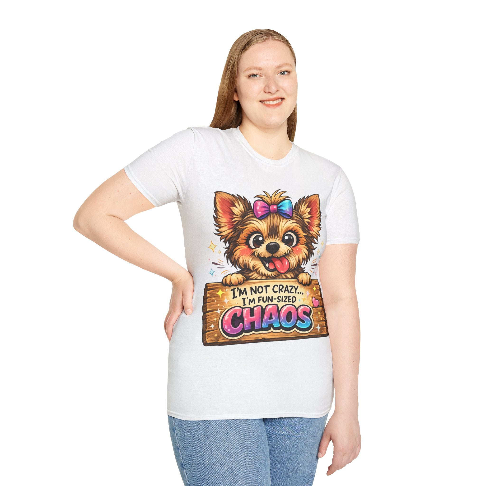 Fun-Sized Chaos Cute Dog T-Shirt — "I’m Not Crazy, I’m Fun-Sized Chaos"