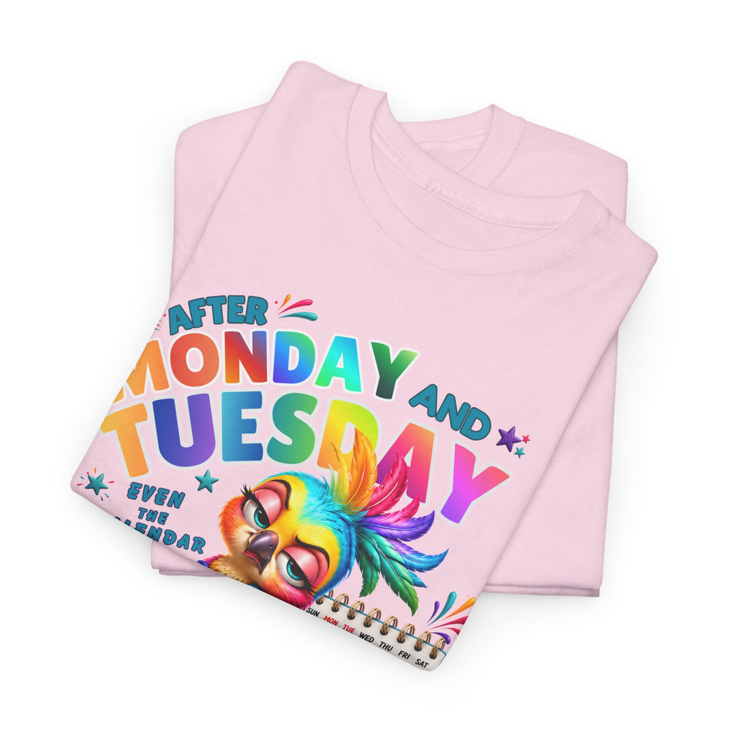 Monday and Tuesday WTF T-Shirt – Funny Colorful Rooster Graphic Tee