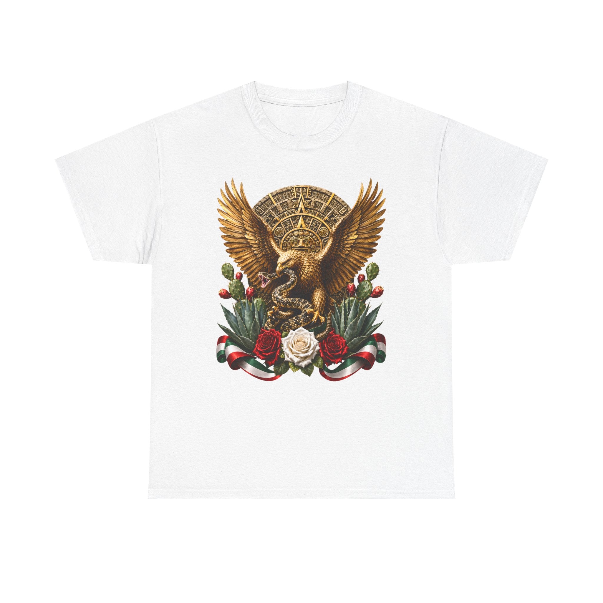 Mexican Golden Eagle T-Shirt | Playera Mexicana Águila Dorada y rosas