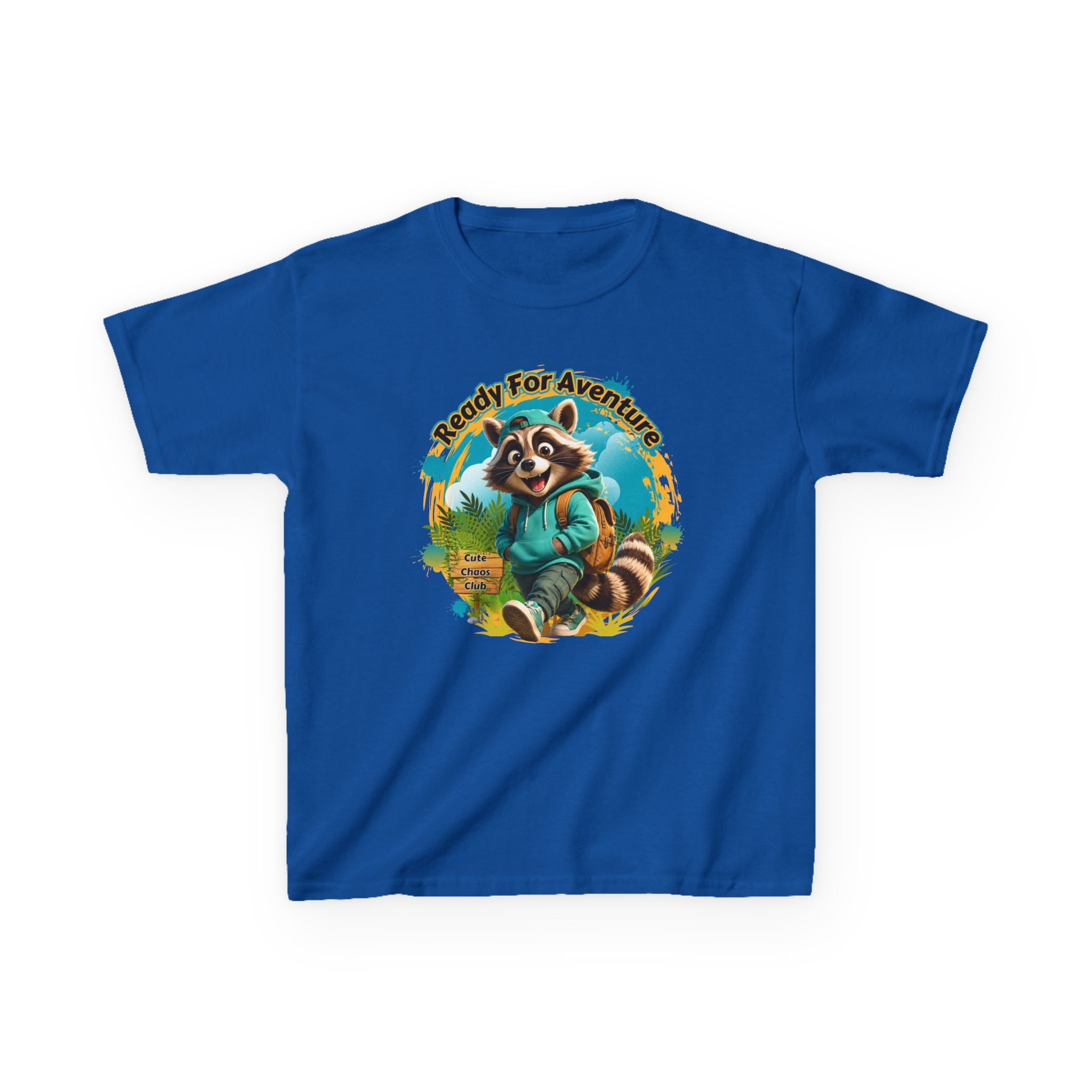 Kids Adventure Racoon T-Shirt — "Ready for Adventure" Cute Graphic Tee