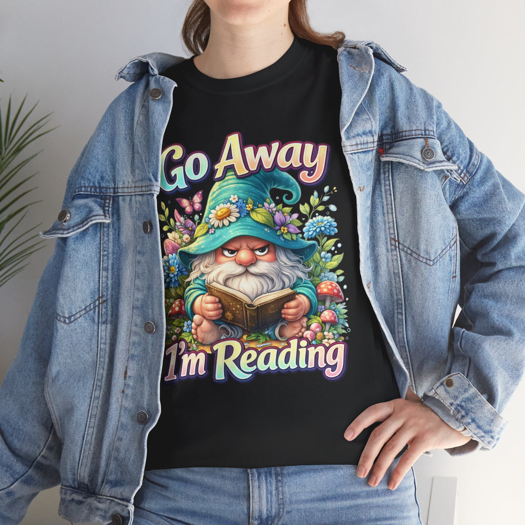 Go Away I'm Reading T-Shirt — Cute Gnome Book Lover Tee
