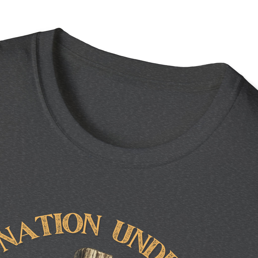 Patriotic Firefighter Flag T-Shirt — "One Nation Under God, Born Free"