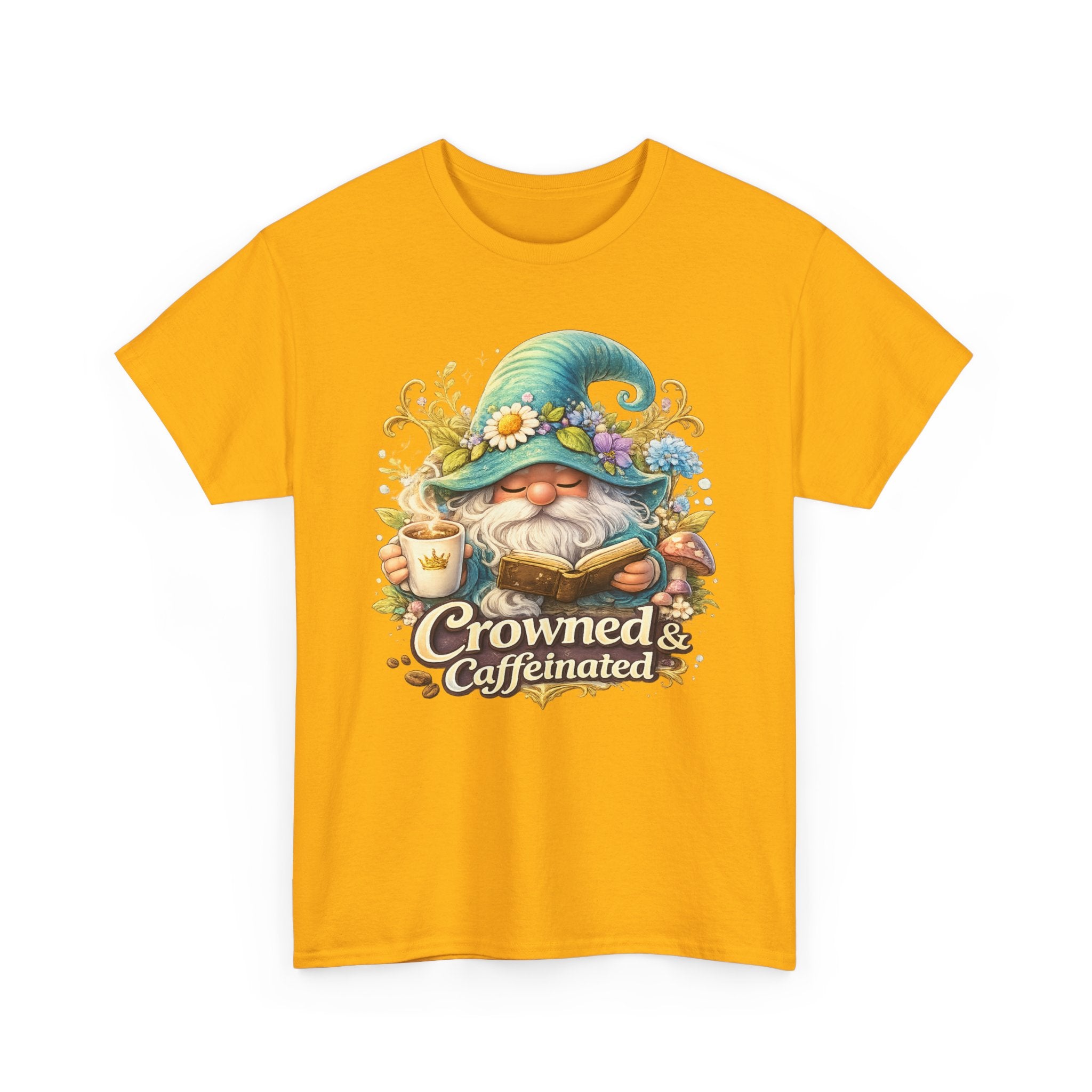 Crowned & Caffeinated Gnome T-Shirt