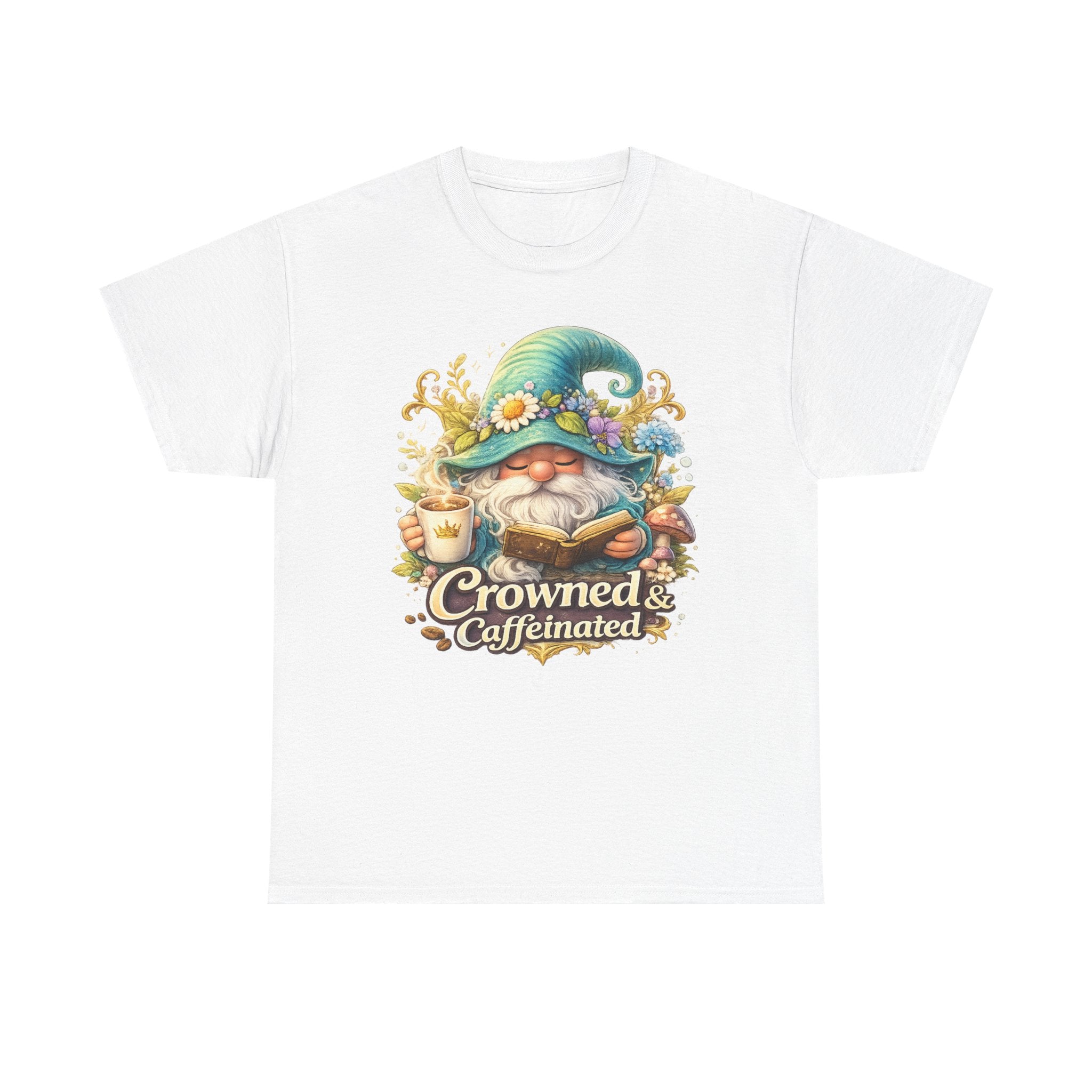 Crowned & Caffeinated Gnome T-Shirt