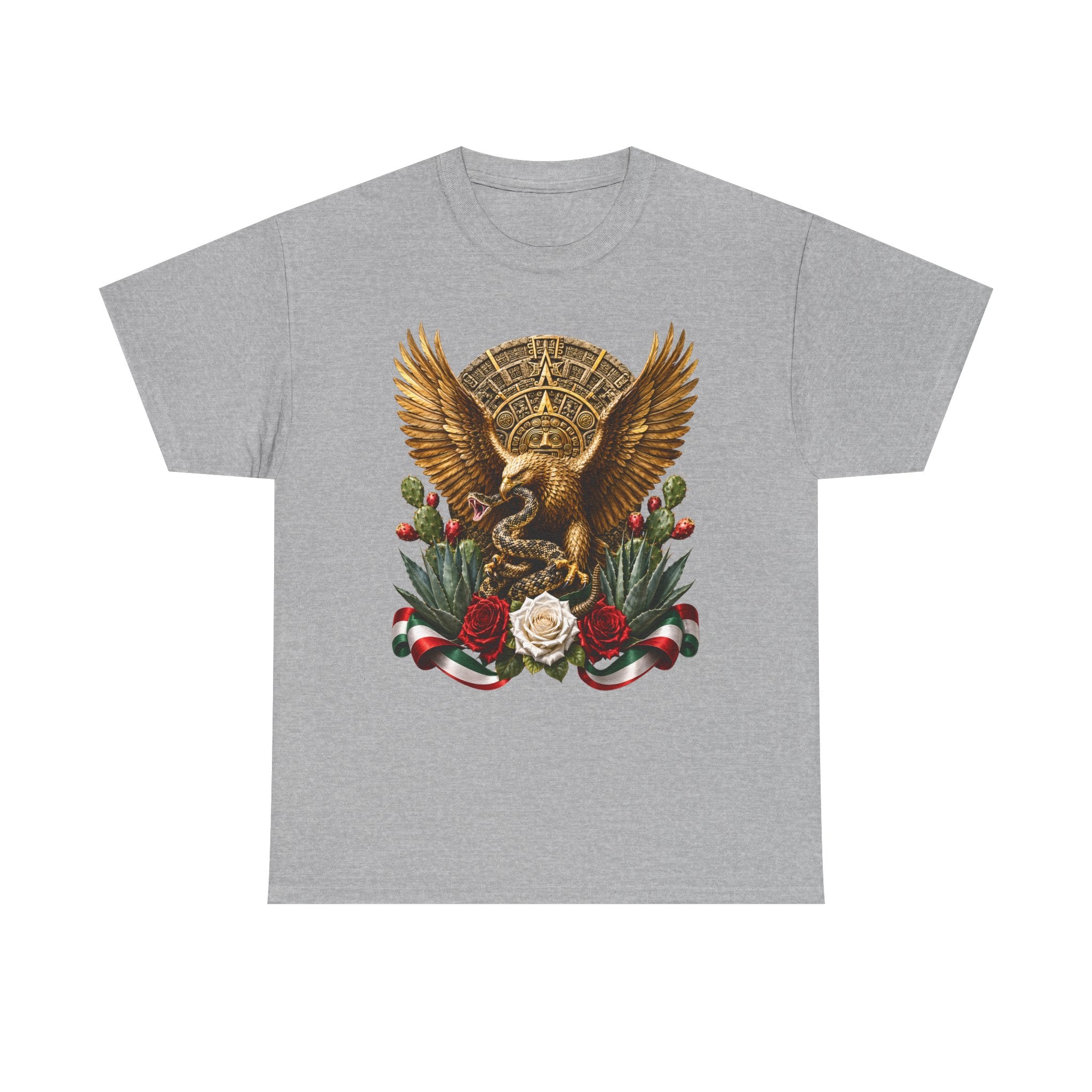 Mexican Golden Eagle T-Shirt | Playera Mexicana Águila Dorada y rosas