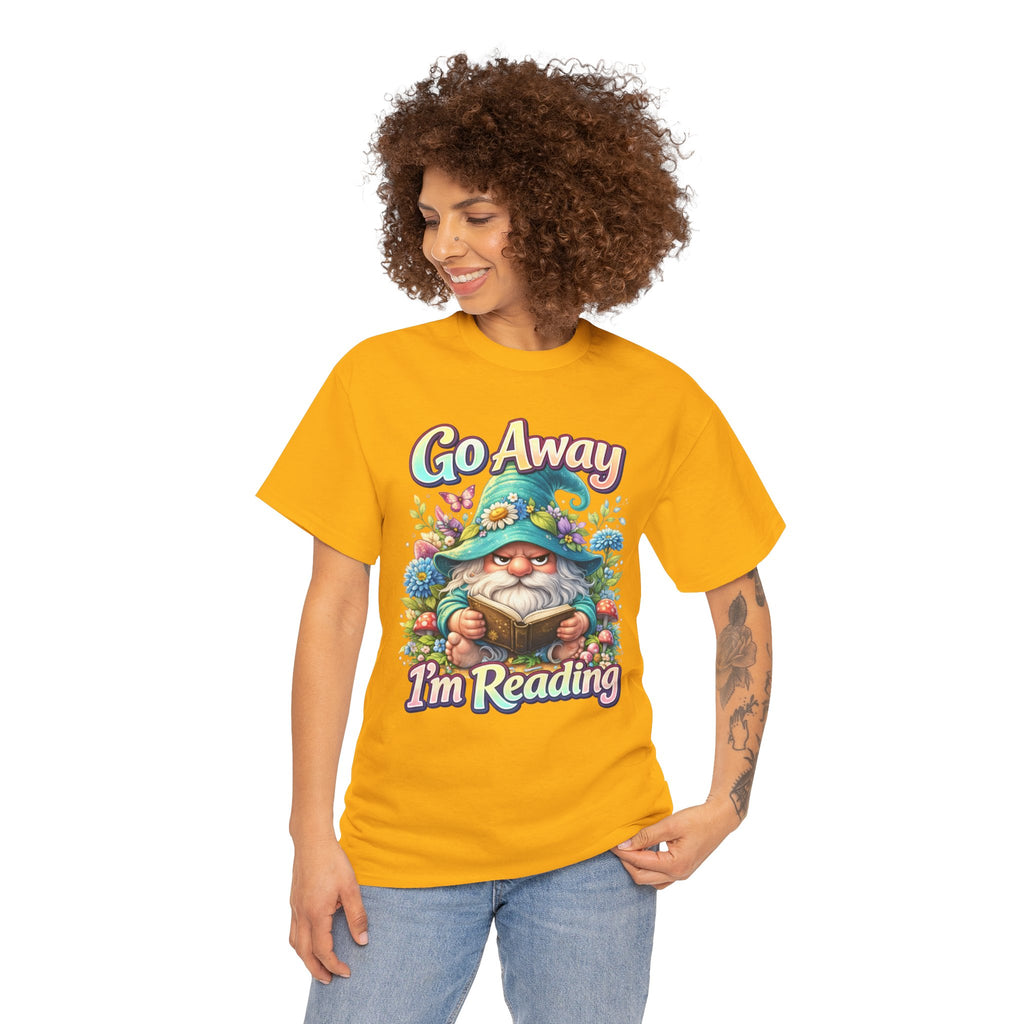 Go Away I'm Reading T-Shirt — Cute Gnome Book Lover Tee