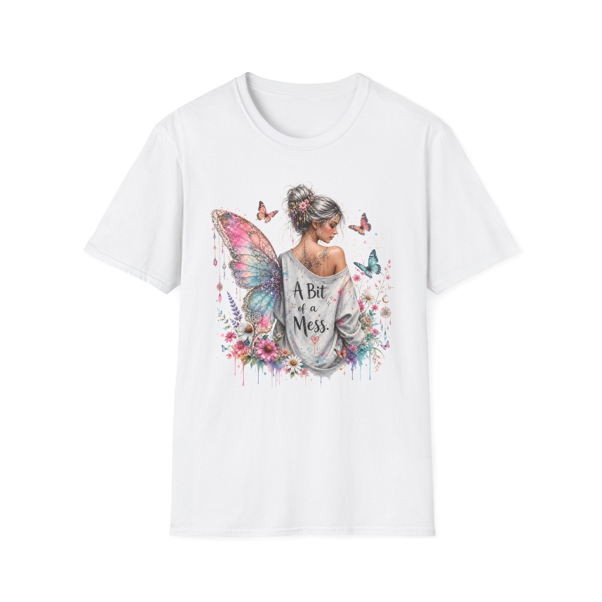 Butterfly Fairy T-Shirt — 'A Bit of a Mess' Floral Boho Tee