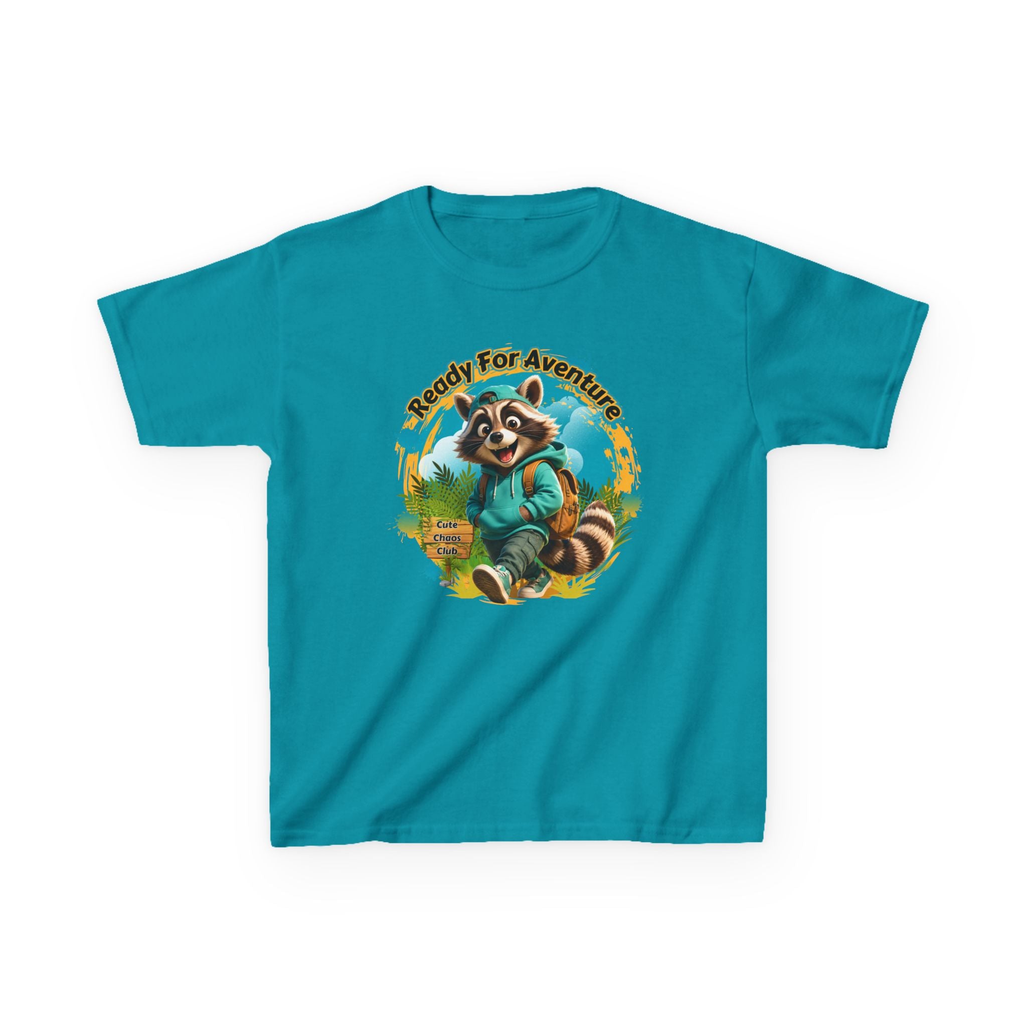 Kids Adventure Racoon T-Shirt — "Ready for Adventure" Cute Graphic Tee