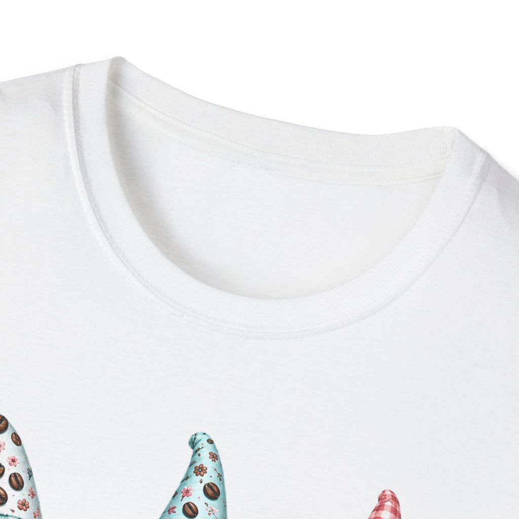 Coffee Love Gnomes T-Shirt — Cute Floral Gnome Coffee Tee