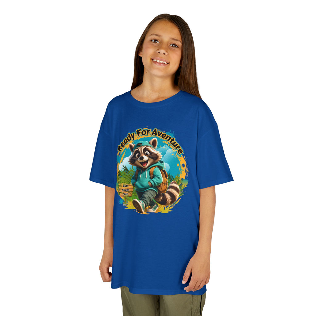 Kids Adventure Racoon T-Shirt — "Ready for Adventure" Cute Graphic Tee
