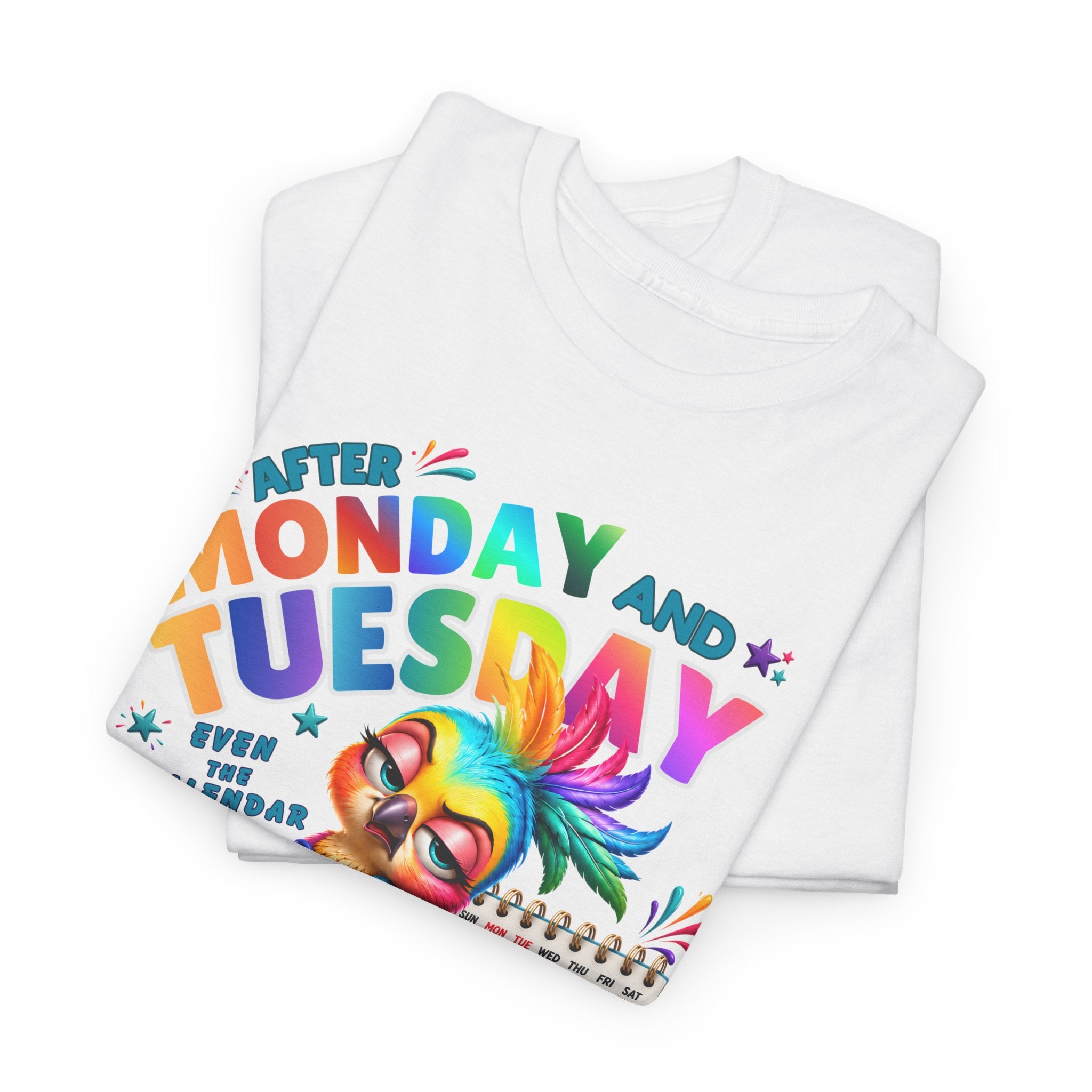 Monday and Tuesday WTF T-Shirt – Funny Colorful Rooster Graphic Tee