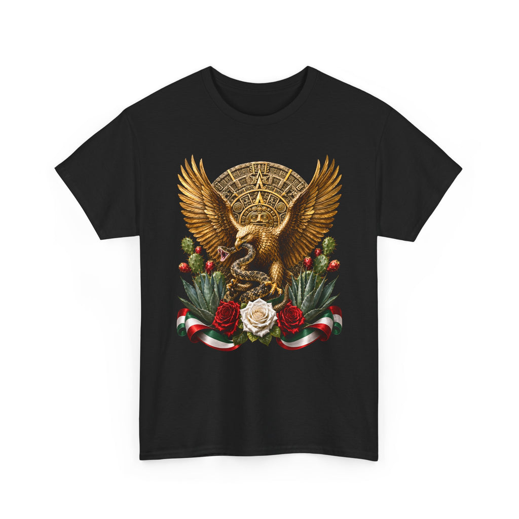 Mexican Golden Eagle T-Shirt | Playera Mexicana Águila Dorada y rosas