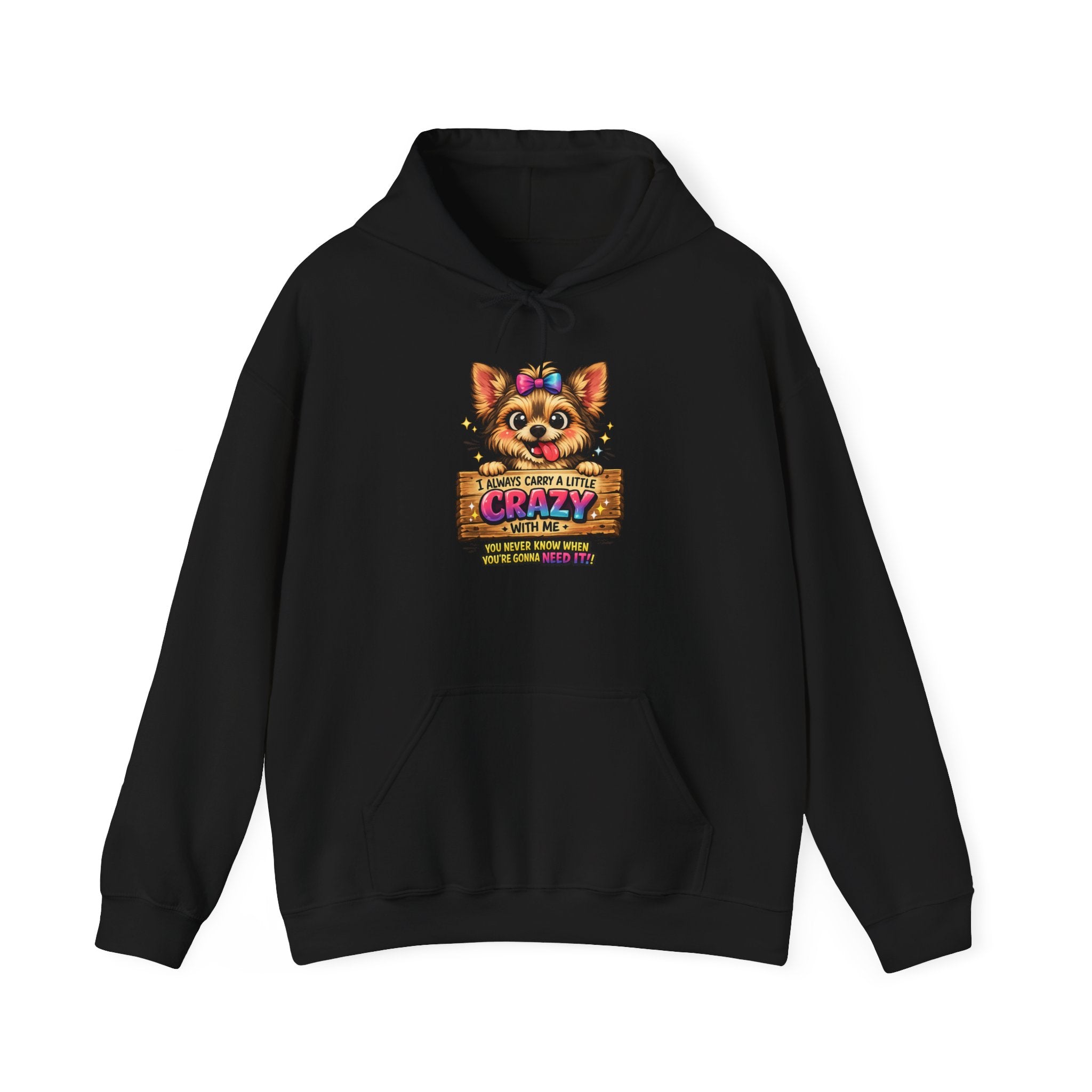 Dog Mom Hoodie — "Crazy Dog Lady" Cute Yorkie Graphic Pullover