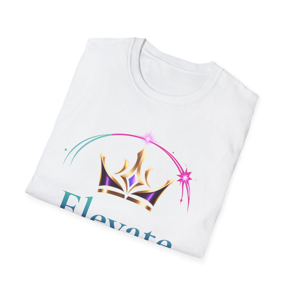 Motivational Crown T-Shirt – Elevate Empower Graphic Tee, Inspirational Shirt, Confidence Apparel, Minimalist Streetwear