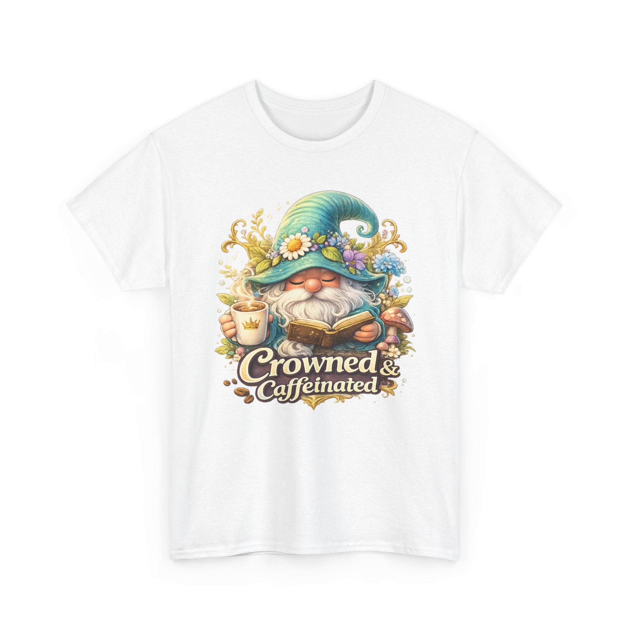 Crowned & Caffeinated Gnome T-Shirt