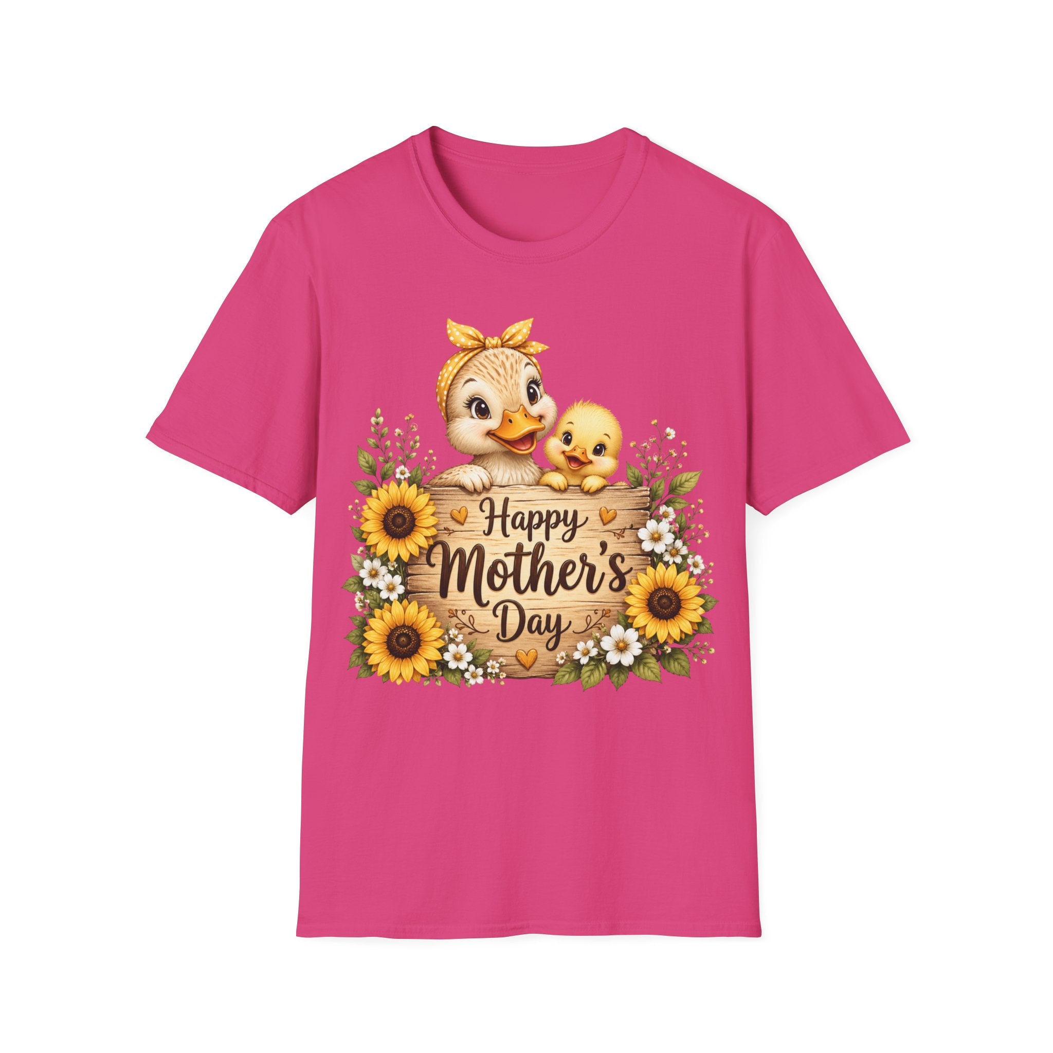 Mother’s Day Duck Mom T-Shirt — "Happy Mother’s Day" Sunflower Design